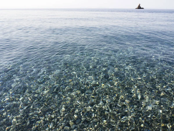 Vågor Och Den Vackra Stranden Grekiskan Evia Euboia Egeiska Havet — Stockfoto