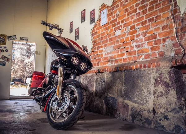 Klaipeda Litauen April 2018 Harley Davidson Motorräder Einer Motorradwerkstatt Stadtrand — Stockfoto