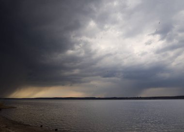 Bahar fırtına Baltık Denizi Klaipeda, Litvanya