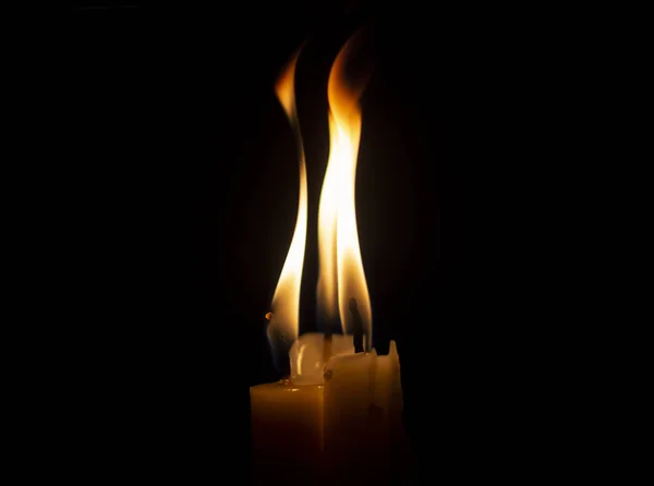 Candle Flame Flower Black Background — Stock Photo, Image