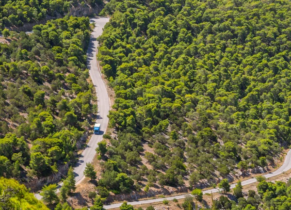 Blick Von Oben Auf Den Serpentinenberg Griechenland — Stockfoto
