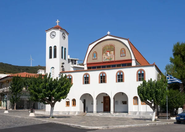 Marmari Isla Evia Grecia Agosto 2020 Iglesia San Jorge Con —  Fotos de Stock