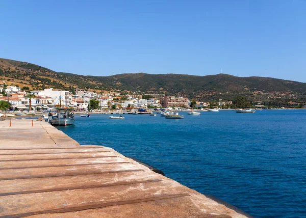 View Aegean Sea Town Marmari Greek Island Evia Greece Sunny — Stock Photo, Image