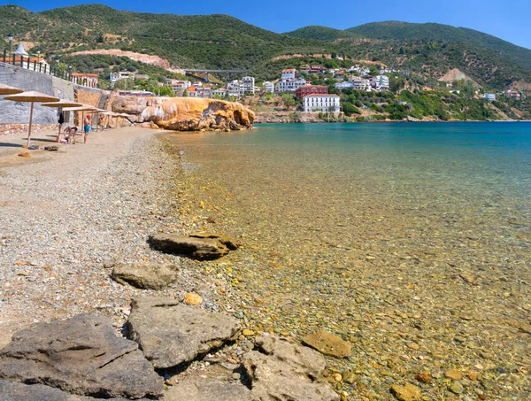 Loutra Edipsou Isla Evia Grecia Septiembre 2020 Vista Panorámica Playa — Foto de Stock