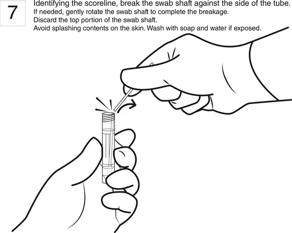 Step Identifying Scoreline Break Swab Shaft Side Tube Needed Gently — Stock Vector