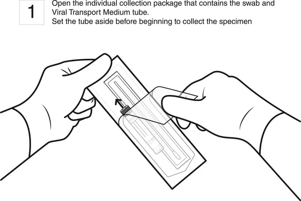 Open Individual Collection Package Contains Swab Viral Transport Medium Tube Vector Graphics