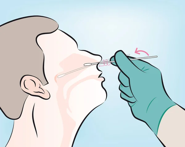 Step Gently Insert Swab Nostril Keep Swab Septum Floor Nose Stock Illustration