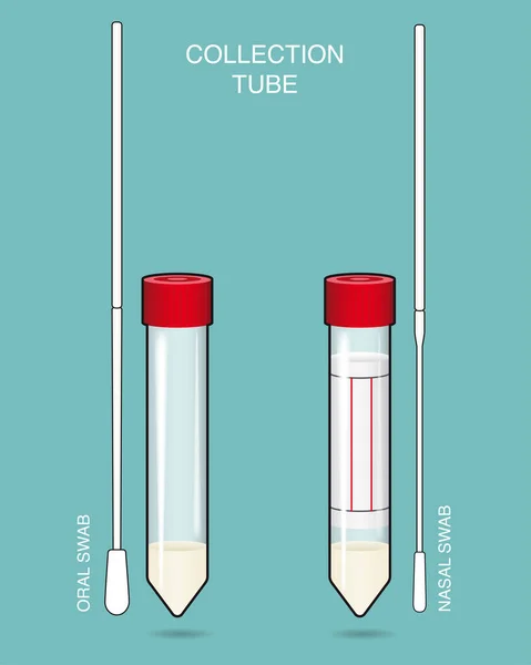 Swab Disposable Virus Sampling Tube Virus Transport Sampling Specimen Collection Stock Vector