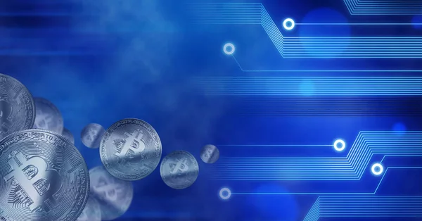 Bitcoin Crypto Monnaie Numérique Monnaie Technologie Business Internet Concept — Photo