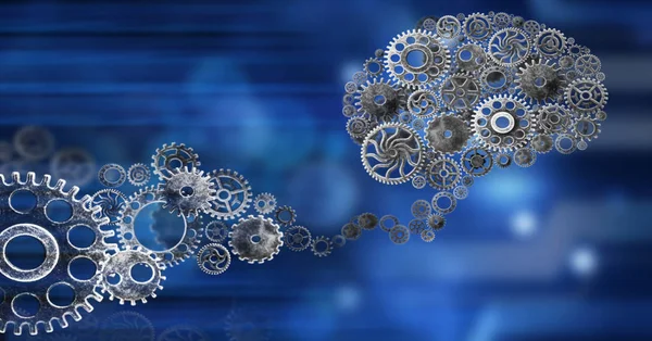 Brain Data Cogs Technology Business Concept Ideea Background Connection — Foto de Stock