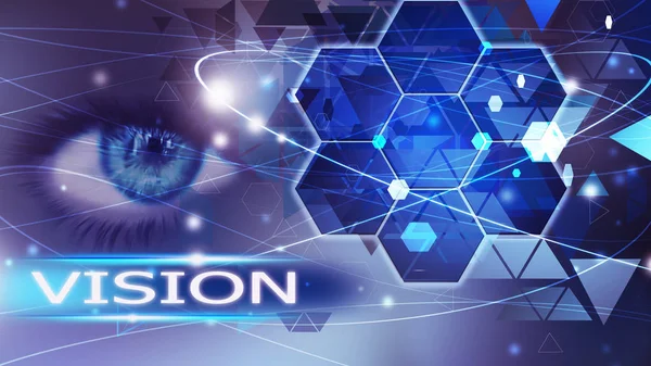 Vision future background abstract blue concept solution eye business