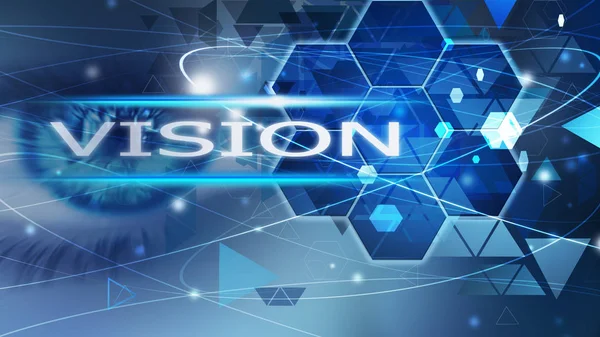 Vision Jövőbeli Háttér Absztrakt Kék Koncepció Megoldás Szem Üzleti — Stock Fotó