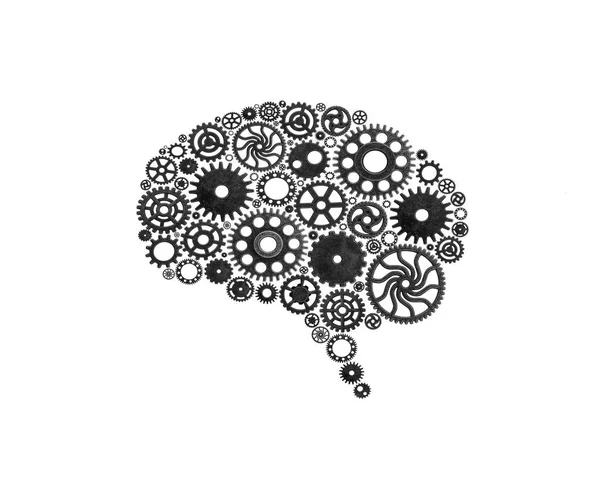 Cérebro Construído Partir Engrenagens Inovação Com Ideias Conceitos — Fotografia de Stock