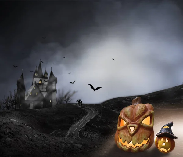 Halloween Horror Szmog Éjszaka — Stock Fotó