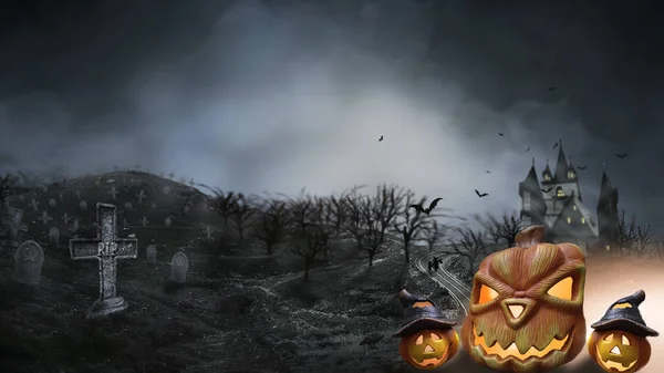 Halloween Horror Smog Noite — Fotografia de Stock