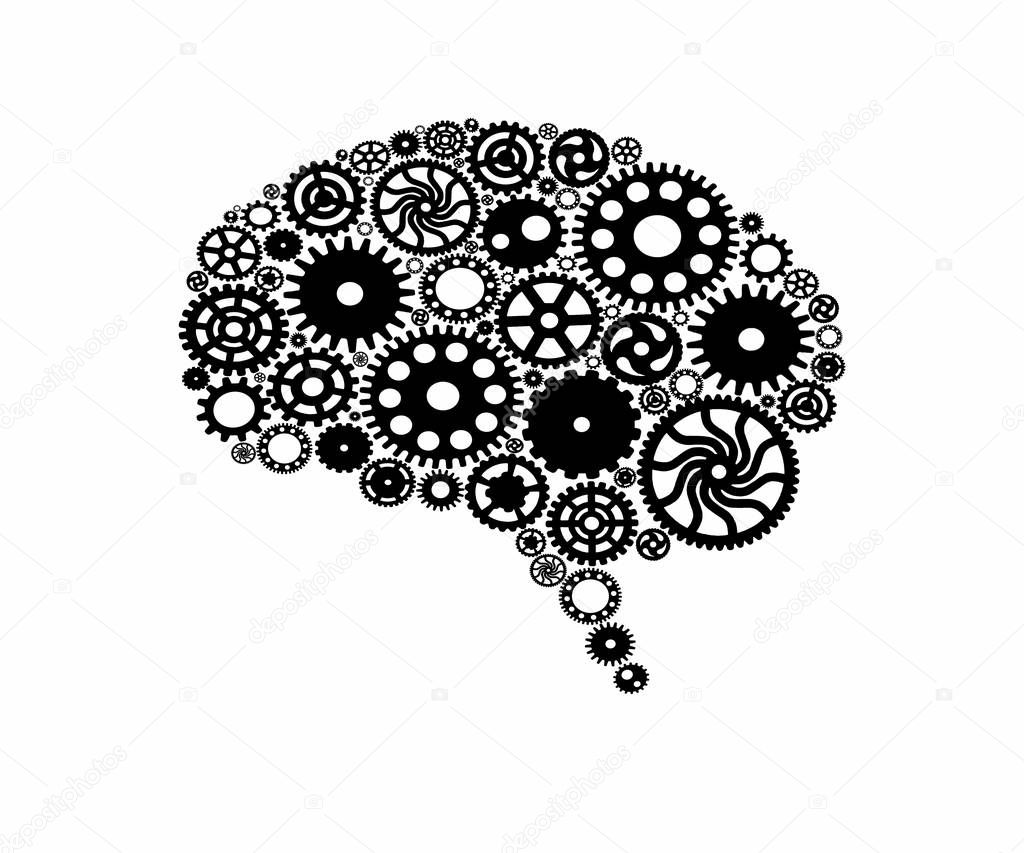 Brain build out of cogs Innovation with ideas and concepts
