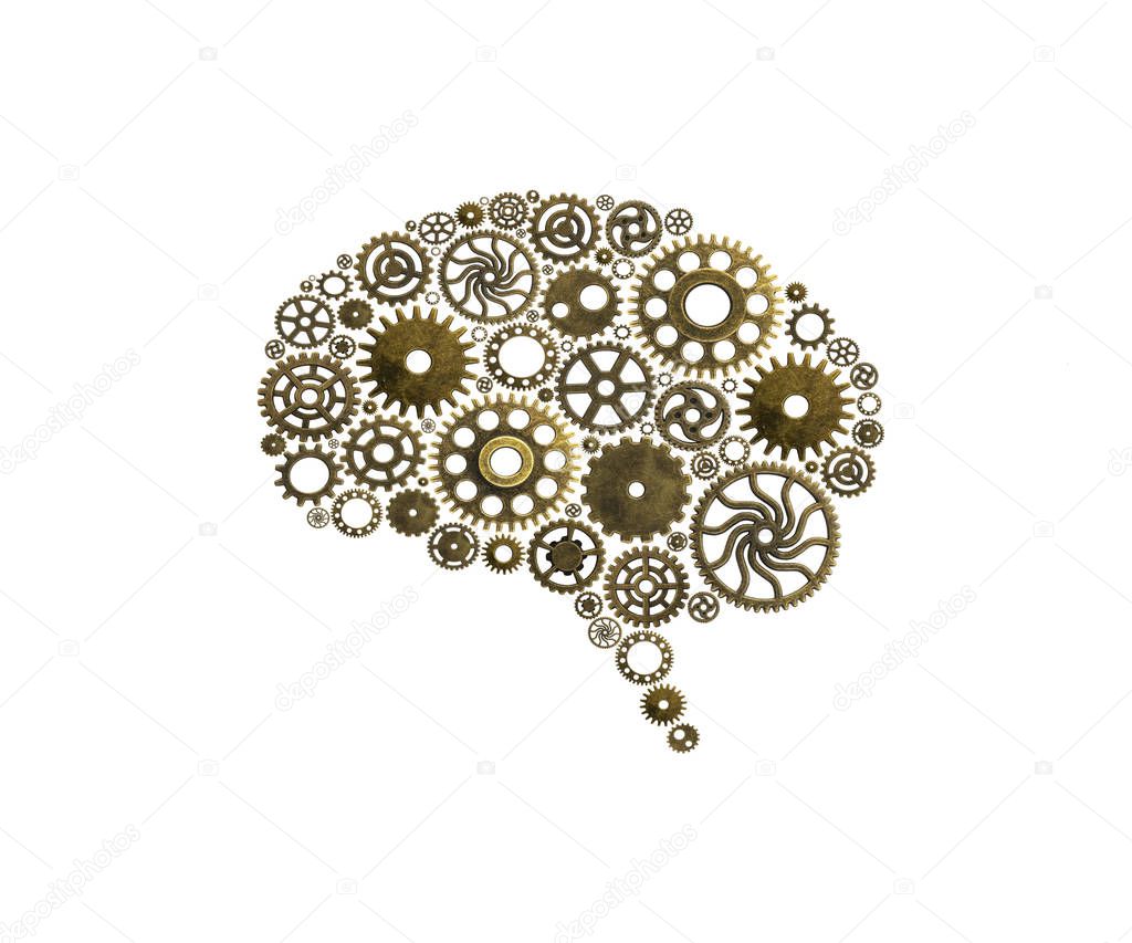 Brain build out of cogs Innovation with ideas and concepts