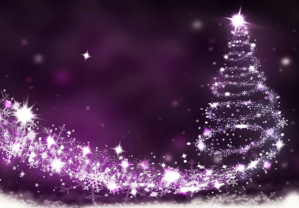 圣诞树星装饰背景 — 图库照片