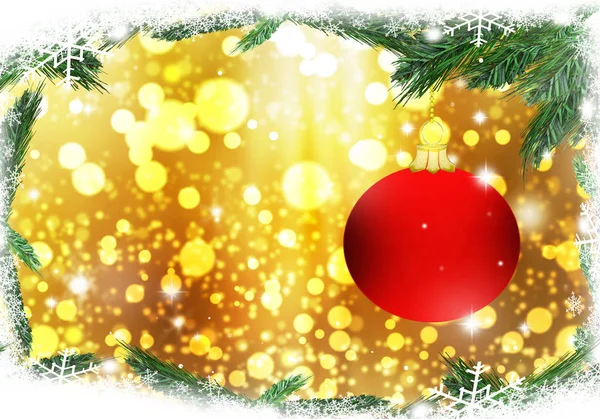 Karácsonyi Golyó Dekoráció Háttér Üdvözlőlap — Stock Fotó