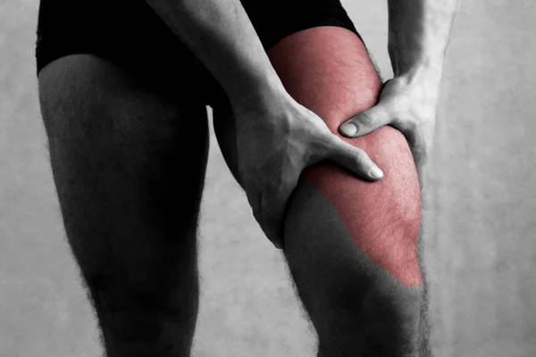 Pain Quadriceps Femoris Thigh Pain Legs Fit Muscle — Stock Photo, Image