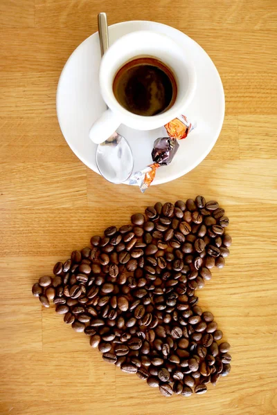 Bebida Café Taza Espressoo Aroma Cafeína Caliente Encanta Coffe Buenos — Foto de Stock