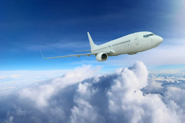 Avión Volador Transporte Avión Jet Aventura Nube Comercial Viaje Cielo — Foto de Stock
