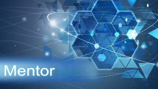 Mentor Koncepció Üzleti Megoldás Kék Illusztráció — Stock Fotó