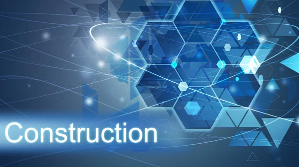 Construction Concept Business Solution Blue Illustration — Stock Photo, Image