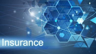 İş çözümü için sigorta kavramı mavi illüstrasyon