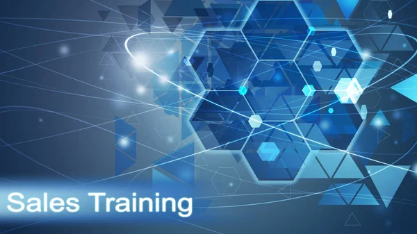 Sales Training Concept Voor Zakelijke Oplossing Blauwe Illustratie — Stockfoto
