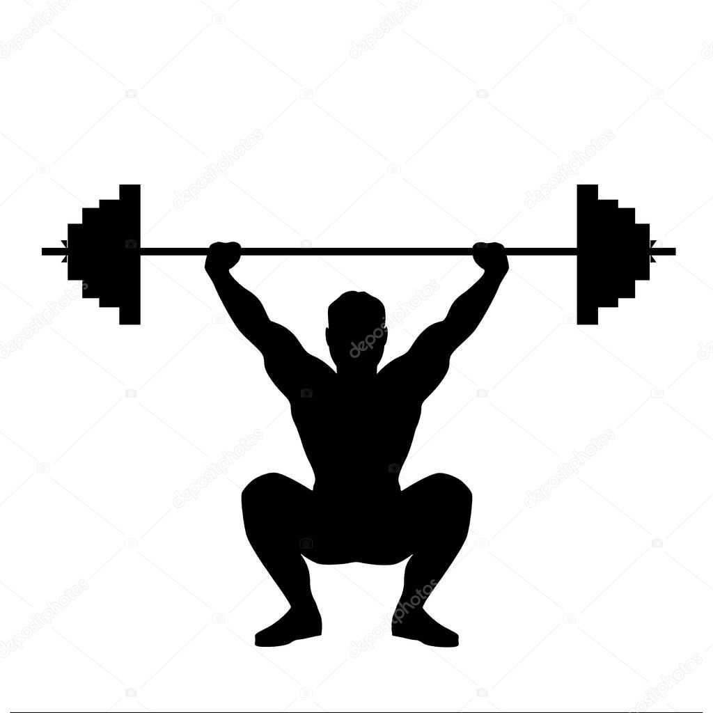 Man doing weight lifting fitness,bodybuilding bar squats
