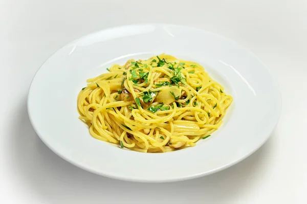 Spagetti Fokhagymaolaj Tészta Élelmiszer — Stock Fotó