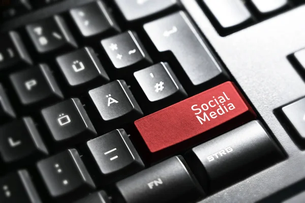 Social Media Toetsenbord Knop — Stockfoto