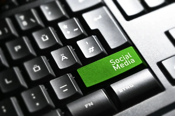 Social Media Tasto Tastiera — Foto Stock