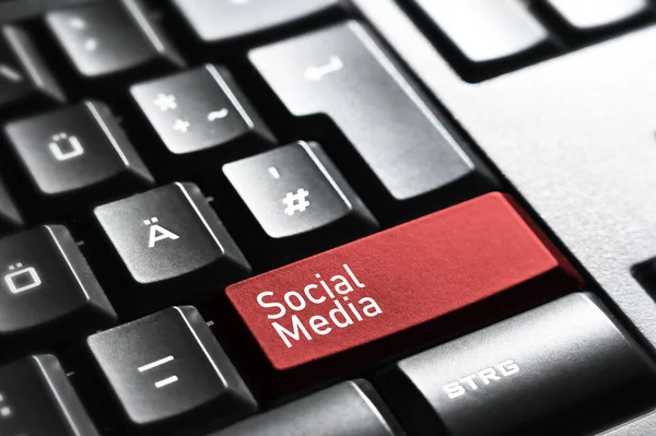 Social Media Tasto Tastiera — Foto Stock