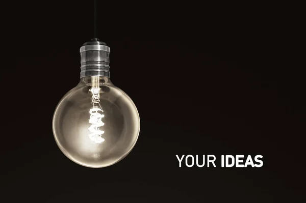 Vaše Nápady Řešení Koncepce Žárovky — Stock fotografie