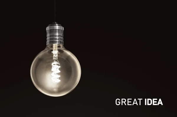 Grande Ideia Solução Conceito Lâmpada — Fotografia de Stock