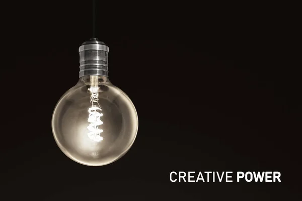 Poder Criativo Solução Conceito Lâmpada — Fotografia de Stock
