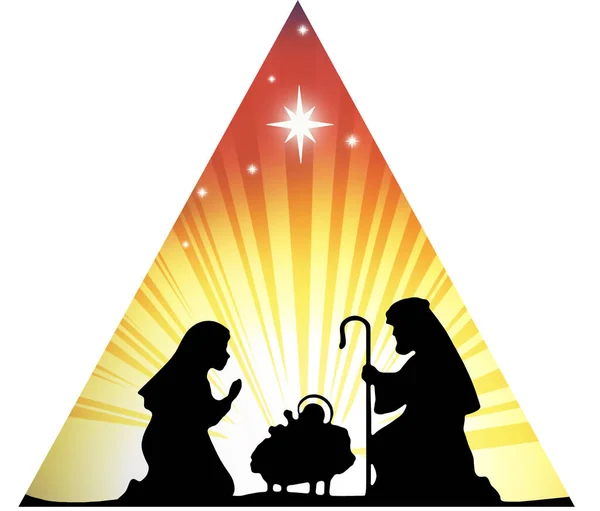 Nativity Silhouette Religion Jesus Family — 图库照片