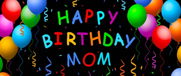 Feliz Cumpleaños Mamá Globos — Foto de Stock