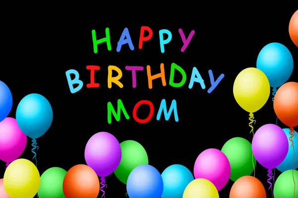 Feliz Cumpleaños Mamá Globos — Foto de Stock