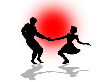 Swing Dance Çifti illüstrasyonu