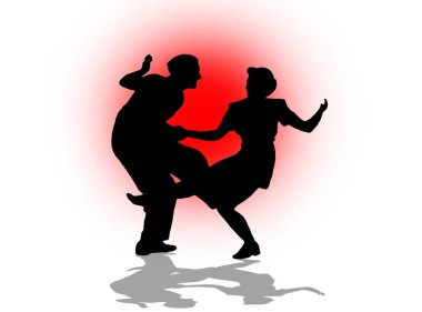 Swing Dance Çifti, illüstrasyon