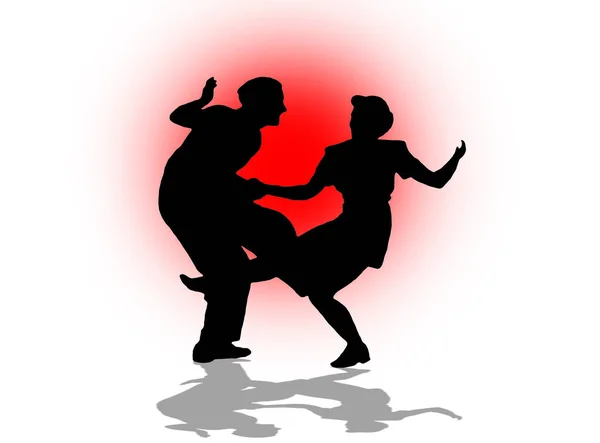 Swing Dance Paar Illustration — Stockfoto