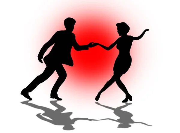 Swing Dance Couple Иллюстрация — стоковое фото