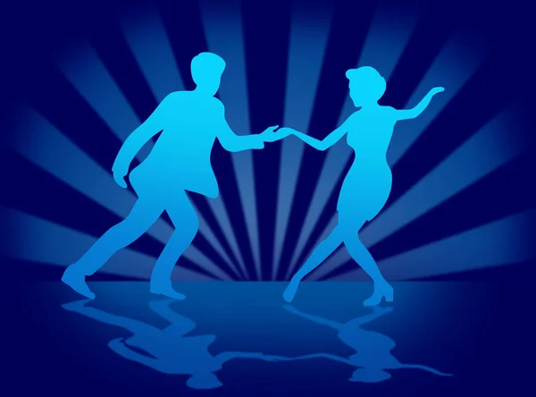 Swing Dance Paar Illustration — Stockfoto