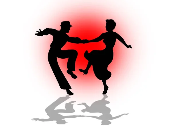 Swing Dance Couple Art — Stock Photo, Image