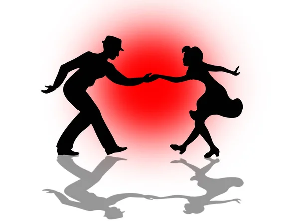 Swing Baile Arte Pareja — Foto de Stock