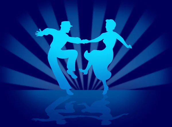 Swing Dance Couple Art — стоковое фото