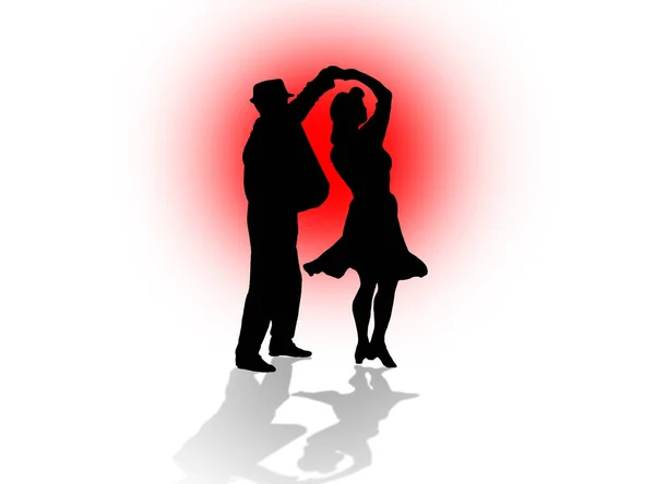 Swing Dance Couple Art — стоковое фото